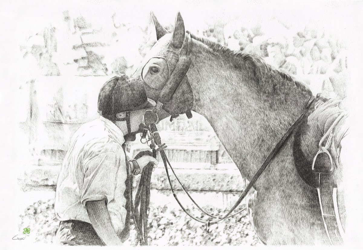 パドックで内緒話をしているみたい
走りますか?と思いながら描いた一枚

競馬場に行きたいなぁ

#馬の絵 