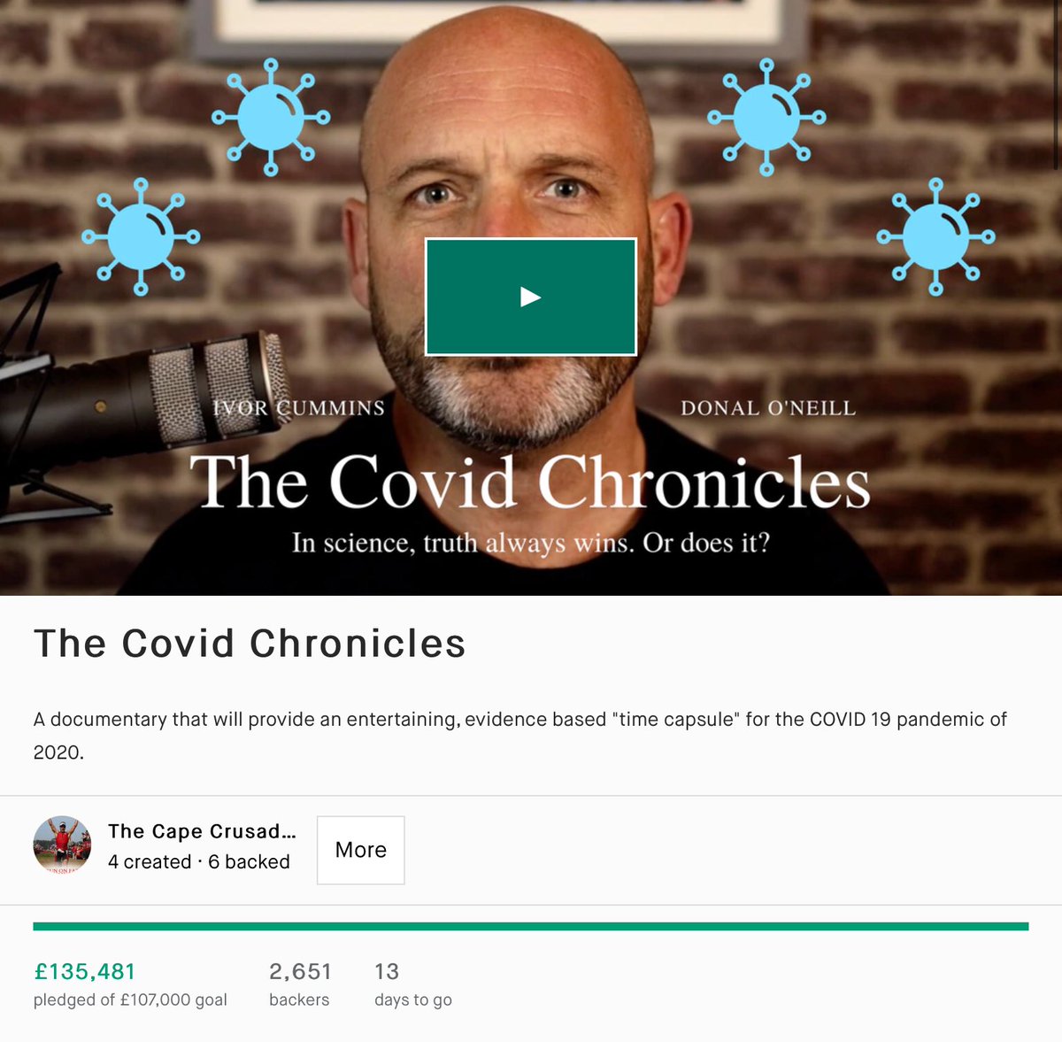 Ivor is currently relieving his fans of spare change to make a documentary that ‘will chart Ivor's personal journey and the "great pandemic" of 2020 from a perspective few can ignore’.  https://www.kickstarter.com/projects/capecrusaders/the-covid-chronicles 3/