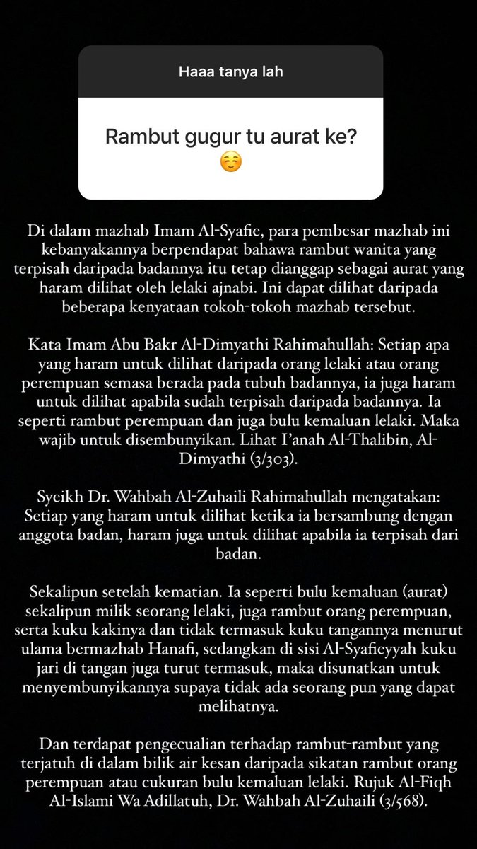 Rambut gugur dikira aurat ke?