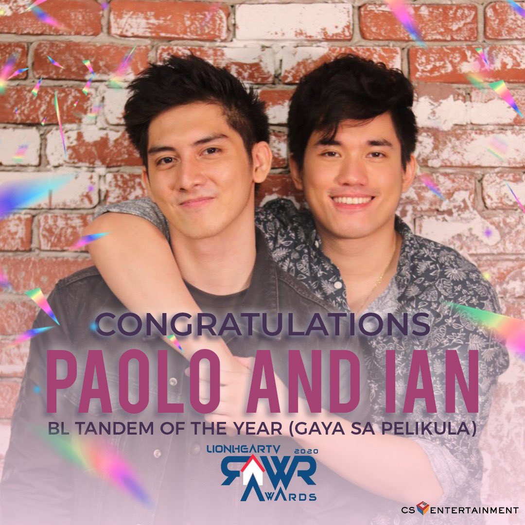 cornerstone_ofc's tweet photo. CONGRATULATIONS! Our #PangPang heart is so full tonight. @ianpangilinan_ and @paopangs is Rawr Awards 2020’s BL Tandem of the Year for their digi-series Gaya sa Pelikula. Your Cornerstone Family celebrates with you!
.
.
#IanPangilinan #PaoloPangilinan
#CornerstoneArtist https://t.co/GCaU5FxJDZ