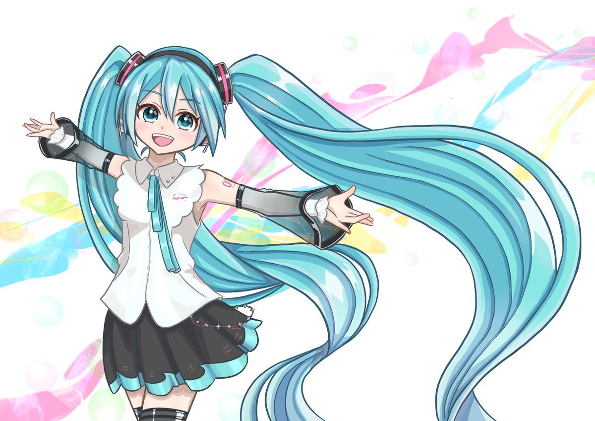 初音ミクnt 透明感のある衣装がほんとにかわいい 髪を描くのが楽しかった ずみっぺ のイラスト