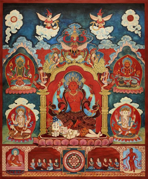 - Tripurasundari -Her name means "three beautiful cities" (tri - three, pura - cities, sundari - beautiful). She represents triads of existence. Mode of consciousness are tree - waking; dream state; sleep, action is triad of will, knowledge & action.