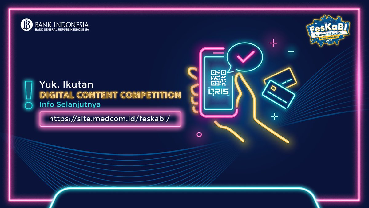 ╔═════📢═════╗
#SobatRupiah, buat kamu yang berjiwa muda dan suka berkompetisi!

Yuk ikutan "Digital Content Competition"

Dapatkan pengalaman seru dan hadiah menarik dari Bank Indonesia!

Info selengkapnya 👉🏻site.medcom.id/feskabi/

Buruan!
╚═════📢═════╝