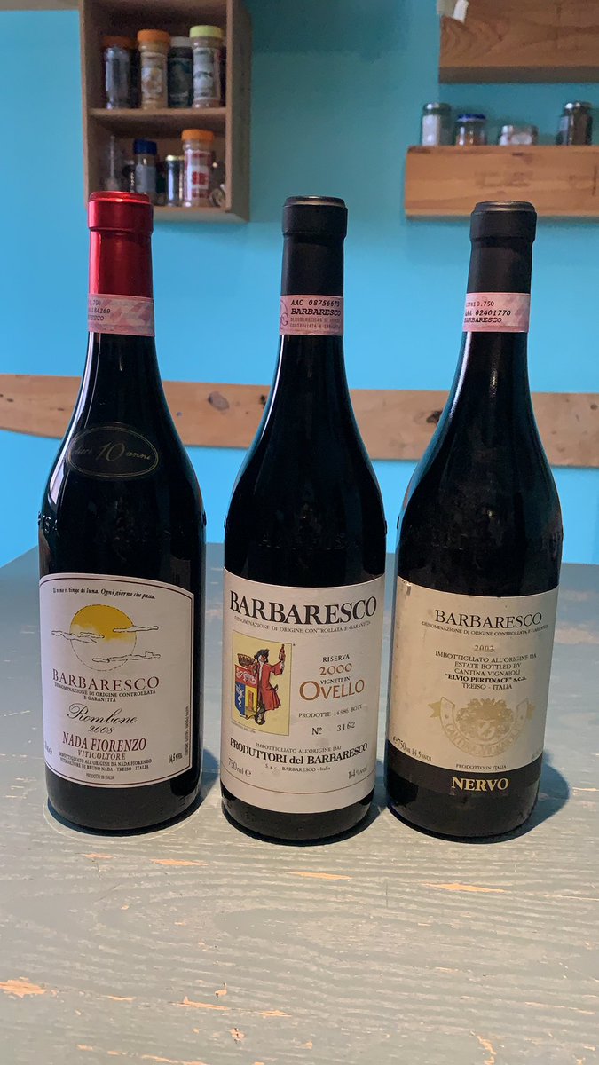 #BarbarescoContest Rombone 2008 Nada vs Ovello 2000 Produttori di Barbaresco vs Pertinace 2003 Cheers 🍷🍷🍷