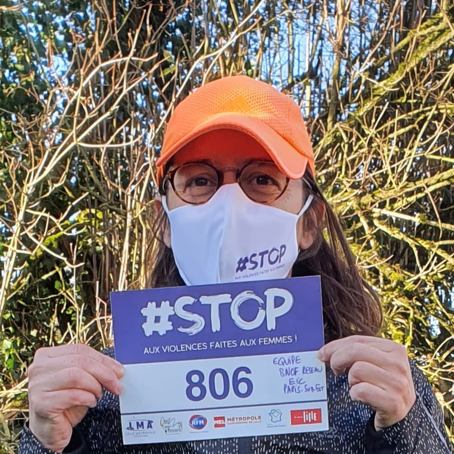Même en période de confinement, avec mes équipes de #SNCF RESEAU #EIC-Paris-Sud-Est,nous gardons le sens du collectif et de l'engagement en courant pour #stopviolencesfaitesauxfemmes