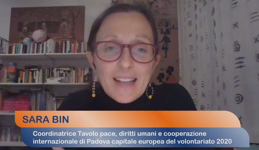 FOCSIV's tweet photo. Sara Bin interviene sul Tavolo 7 Pace, #DirittiUmani e #cooperazioneinternazionale che presenta la guida online per i giovani. #vipremio2020 #5dicembre https://t.co/Z4TJShqnQa