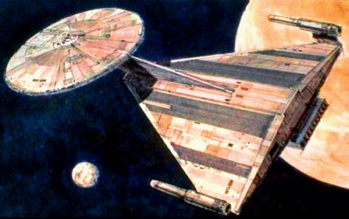 Advent Calendar: The Art of Ralph McQuarrie.Dec 5: USS Enterprise - Star Trek: Planet of the Titans (movie project, canceled in 1977)4 decades later, this design will inspire the USS Discovery.