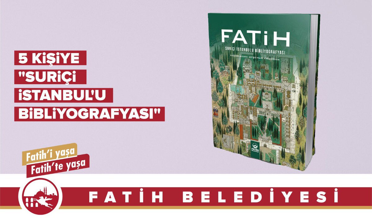 FatihBelediye's tweet photo. İstanbul'un kaynak kitabı 'Fatih Suriçi İstanbul'u Bibliyografyası'nı 5 kişiye hediye ediyoruz. 🥳

Yapmanız gerekenler👇

📌 @MErgun_Turan ve @FatihBelediye hesaplarımızı takip ettikten sonra tweeti #RT et. #Kitap #Çekiliş https://t.co/DaFev6uG8D