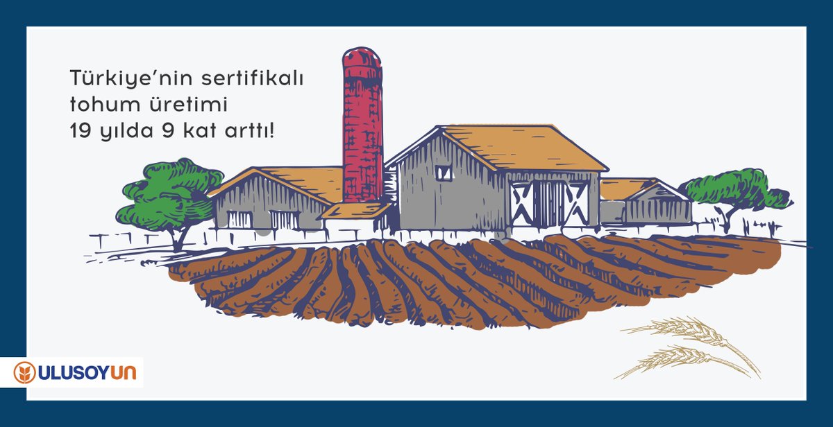 Tüm dünyada gelecek için kritik, tarım sektörleri için stratejik bir öneme sahip olan tohumculuk ülkemizde gün geçtikçe büyüyor! Türkiye, 1 milyon 143 bin tonluk sertifikalı tohum üretimiyle bugün, dünyanın en önemli tohumculuk ülkelerinden birisi haline geldi.

#UlusoyUn
