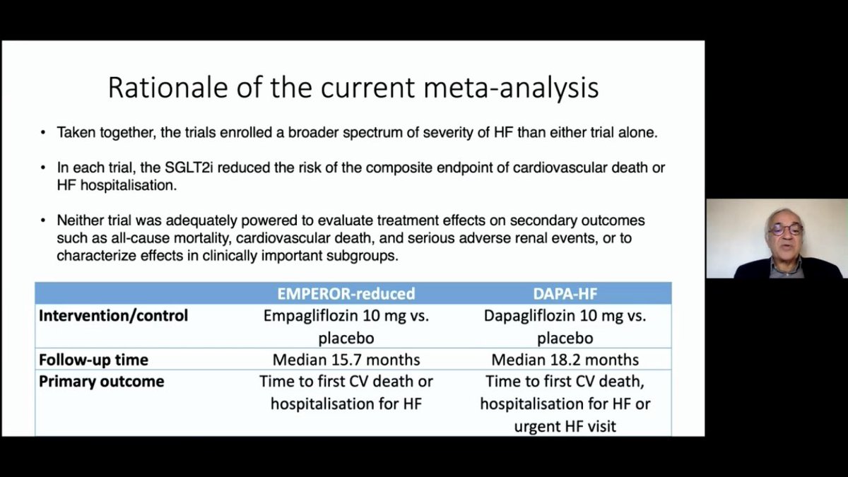 Iconic  #heartfailure trialist  @FaiezZANNAD presents meta-analysis of EMPEROR-Reduced and DAPA-HF trials  #CVCT2020  @FaiezZANNAD  @drdargaray  @lucreciamburgos  @ersied727  @CVCTForum  @SantosGallegoMD  @rachkataria  @AlexNowbar  @vbluml  @KevinShahMD  @paomorejon