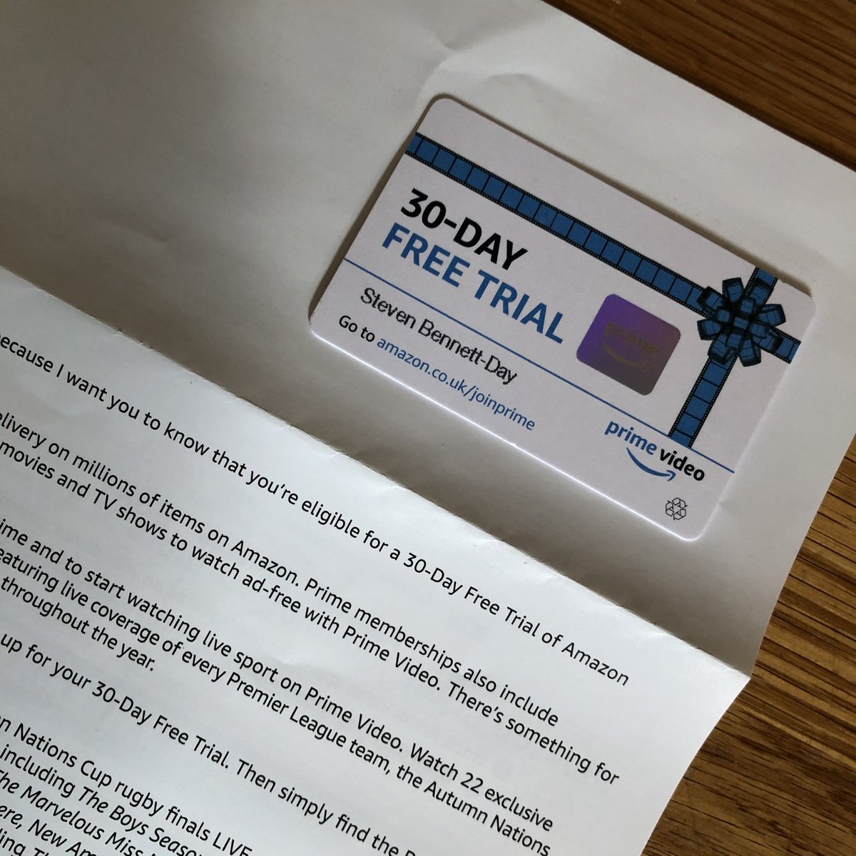 Dear <a href="/amazon/">Amazon</a> <a href="/PrimeVideoIN/">prime video IN</a> <a href="/PrimeVideo/">Prime Video</a> thanks for the offer but what I’m horrified about is sending out a piece of plastic with no use at all. Maybe time to think more carefully about the end of life of stuff you send out? I can help if you like <a href="/ourselves_work/">Ourselves</a>
#plasticpollution