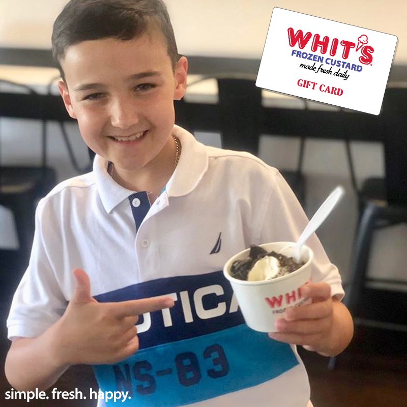 whitscustard's tweet photo. Give the gift of smiles with Whitโs gift cards! ๐
#AmazingGifts #Whits #WhitsFrozenCustard #FrozenCustard
#WhitsGiftCard #WhitsGiftCard https://t.co/9iDlE8t2Wy