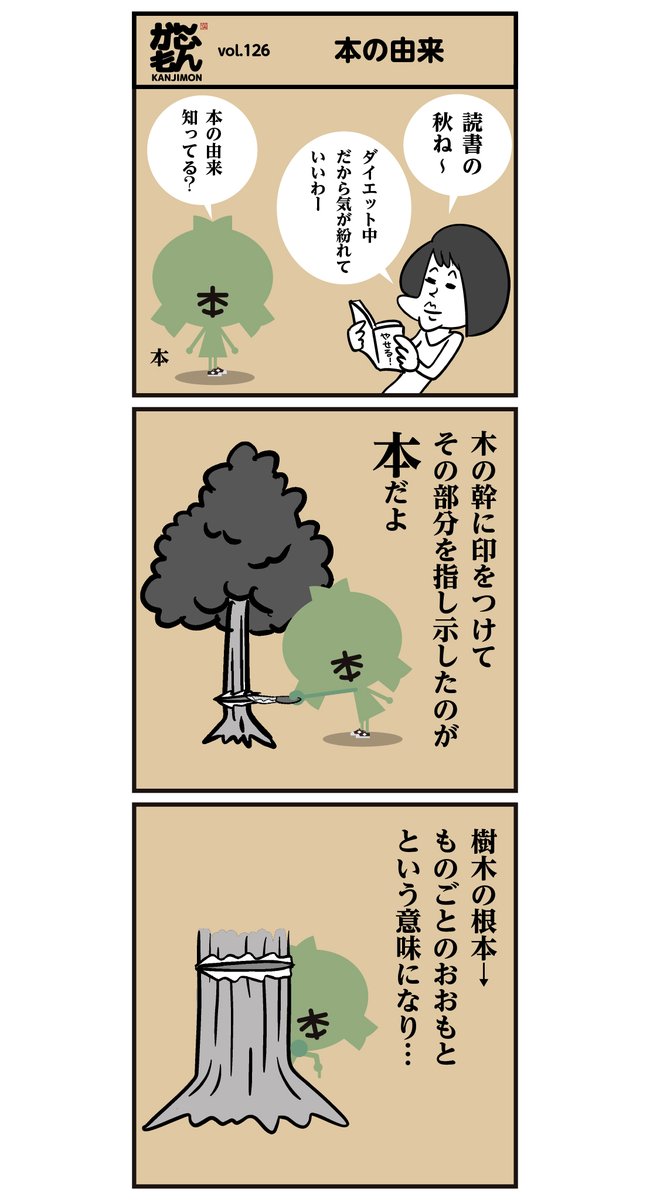 「漢字 本の由来」<6コマ漫画>

?本が付く苗字の種類は780ほどあるそうです。
上位BEST10は上から、山本・松本・橋本・坂本・岡本・宮本・藤本・杉本・本田・森本さんです。
#本 #漢字 #漫画 #イラスト 