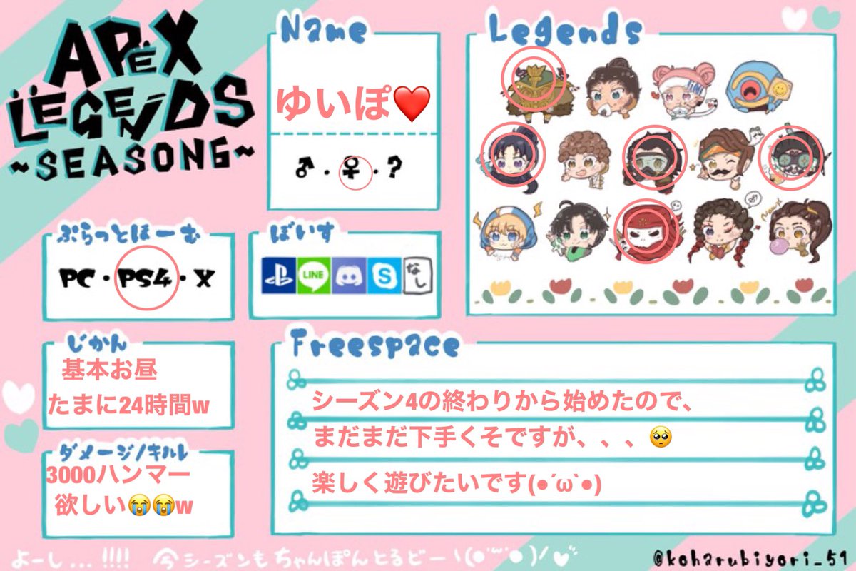 YuipoChii's tweet photo. そろそろ固ツイ更新！
楽しく遊べる人募集してまぁす"(ﾉ*>∀<)ﾉ

無言フォローwelcome❤
#APEXフレンド募集 
#Apex自己紹介カード 
#dbdフレンド募集 
#dbd自己紹介カード 
#フォートナイトフレンド募集 
#フォートナイト自己紹介カード https://t.co/Axf08Gte1v