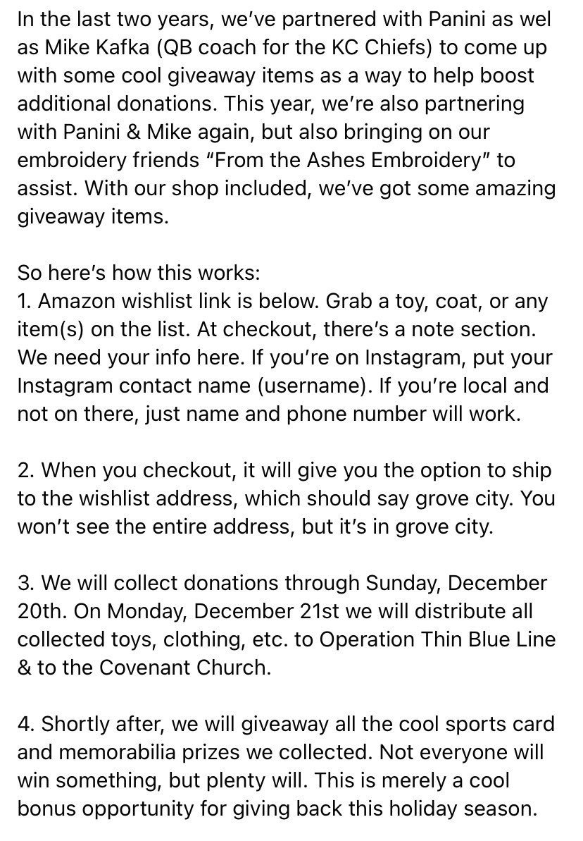 Cardcollector2's tweet photo. For the 3rd year in a row, I’m proud to announce our annual toy drive. I’m beyond proud of what this community has helped grow this in to, and excited for this year. I’ll post some of our giveaway items soon, but any rt or support means the WORLD. https://t.co/3JOOm7vvAG https://t.co/6CnxN17GRX