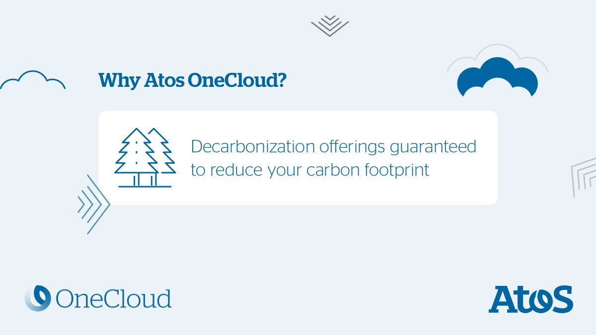 At <a href="/Atos/">Atos</a>, we’re committed to decarbonization. Will your business do its part to help save the planet?🌲🌍

With an #AtosOneCloud plan, clients will experience year-over-year carbon footprint reduction of their cloud infrastructure, data and applications👇
okt.to/wngWNO
