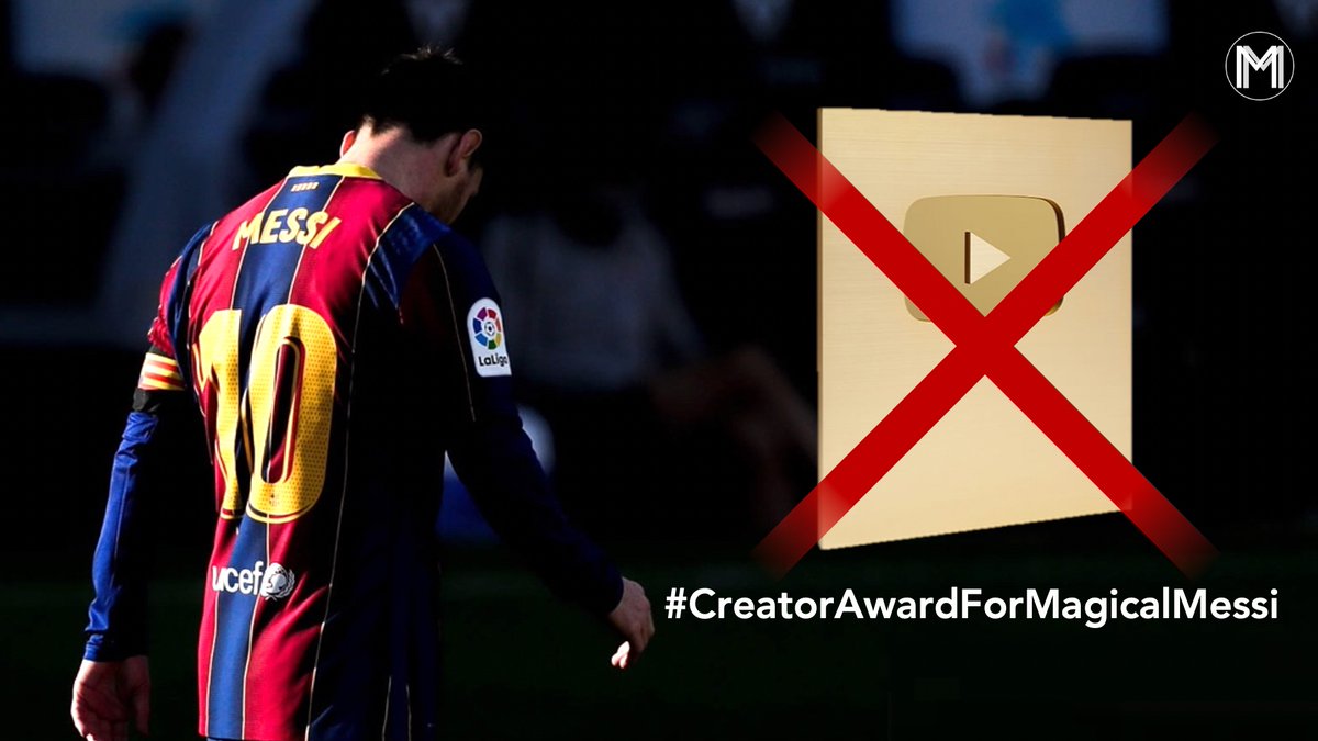 Magical__Messi's tweet image. 🚨Tough times for MagicalMessi🚨

My YouTube channel has now 1 million subs. However YouTube refused to give me a Creator Award. 

Join the movement with this hashtag #CreatorAwardForMagicalMessi

Don’t forget to tag @YouTubeCreators and @TeamYouTube