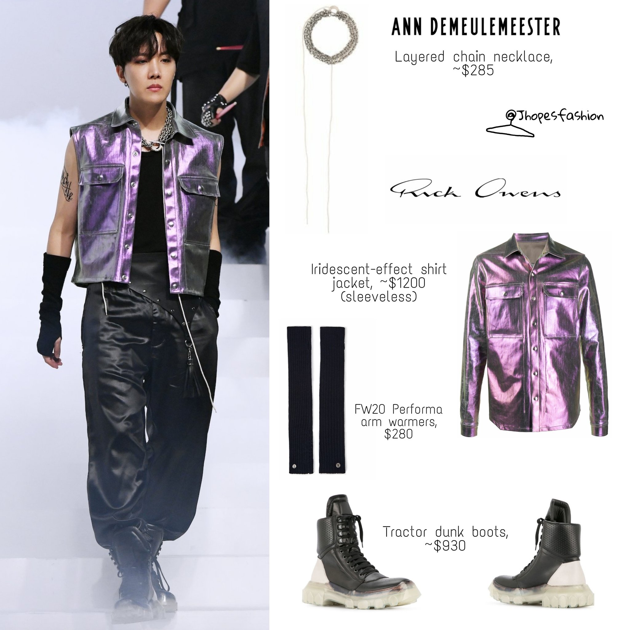 Bangtan Style⁷ (slow) в Twitter: „Twitter Post 201027 Hobi wears RICK OWENS  Corduroy Overshirt ($1690)- color n/a , NEEDLES Poly Narrow Track Pants  ($299) & LOUIS VUITTON Monogram Eclipse Charms Necklace ($530). #