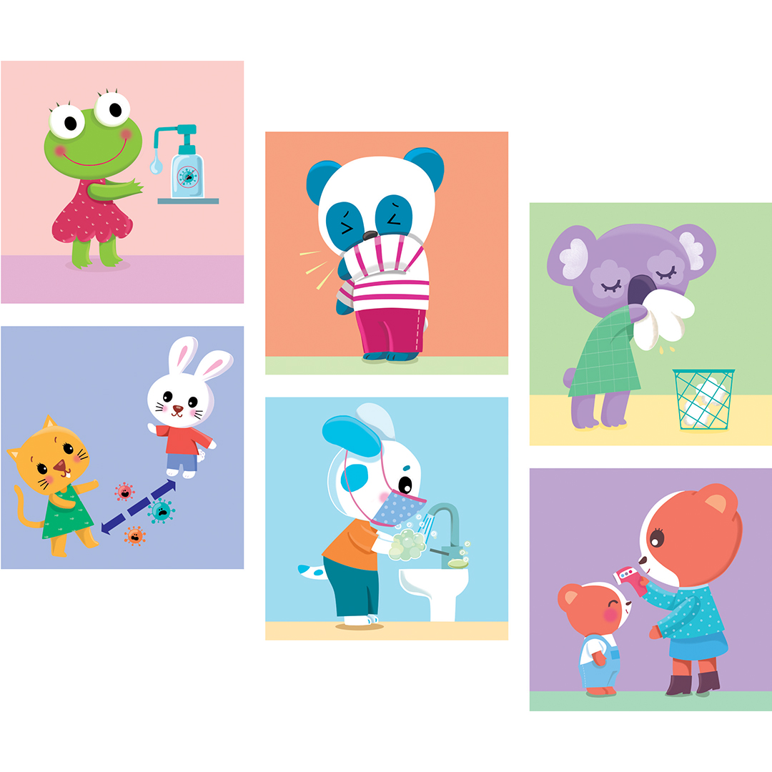 Teach children how to prevent the spread of COVID-19 and other infections diseases. Cute, adorable animals demonstrate healthy habits on each of six large posters.
ow.ly/z5fy50CD975
#Safetyfirst #healthyhabits #covid19 #roylco #safetyposters  #healthylearning #kidsathome