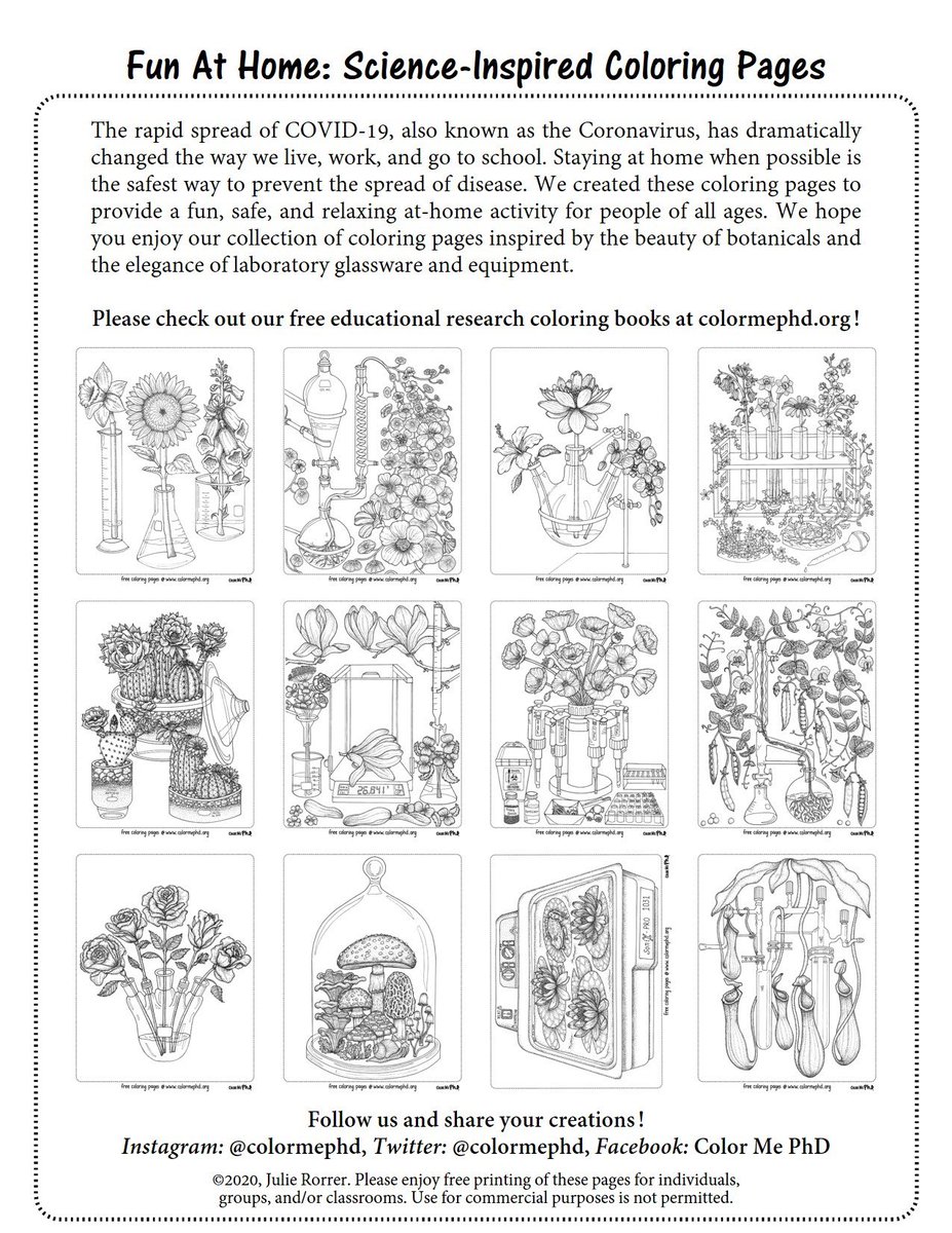 Download Colormephd On Twitter At The Start Of Covid We Started Sharing Fun Botanical Coloring Pages For A Safe At Home Activity Now We Re Excited To Share The Full Free 12 Page Coloring Book Pdf