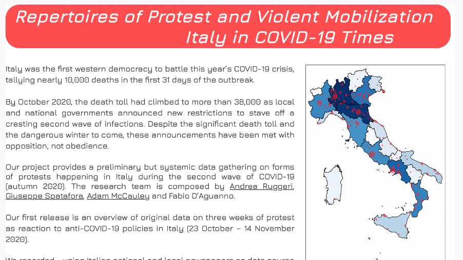 Thread on protests in Italy.Did policies tackling the 2nd wave of COVID-19 trigger protests? Many protests? And was violence common? Where did they happen? Who were the main protesters? What did they protest for? Few points by  @gspataf95  @adammccauley Fabio D'Aguanno & me 1/17