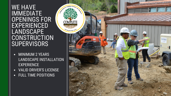 Are you looking for a challenging career in the Landscape Construction field?  We have immediate openings for Landscape Construction Supervisors.  Visit our Careers Page to apply now.
ow.ly/rrIi50CD67t