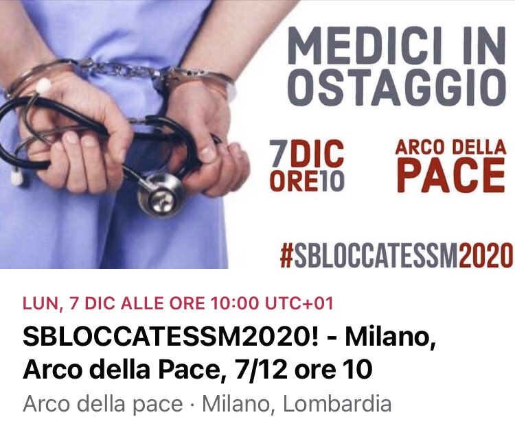 thetinyflame's tweet image. SAREMO ALL’ARCO DELLA PACE IL 7 DICEMBRE ALLE H 10 ! 
#sbloccatessm2020 #mediciinostaggio #ssm2020 #ancheMilanononcista