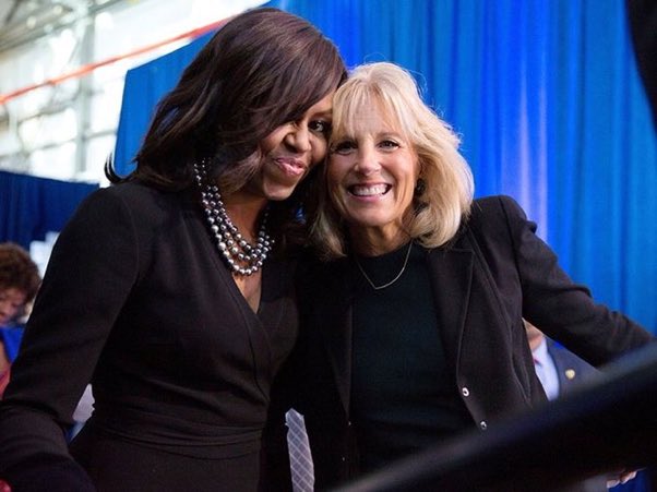 AuthorJoeNBrown's tweet photo. Waiting for the First Lady reunion. Canโt wait for #MichelleObama and #JillBiden to reunite on the flip side. Jill Biden will be a great #FirstLady. #MichelleKnows https://t.co/BUYLxpXwlO