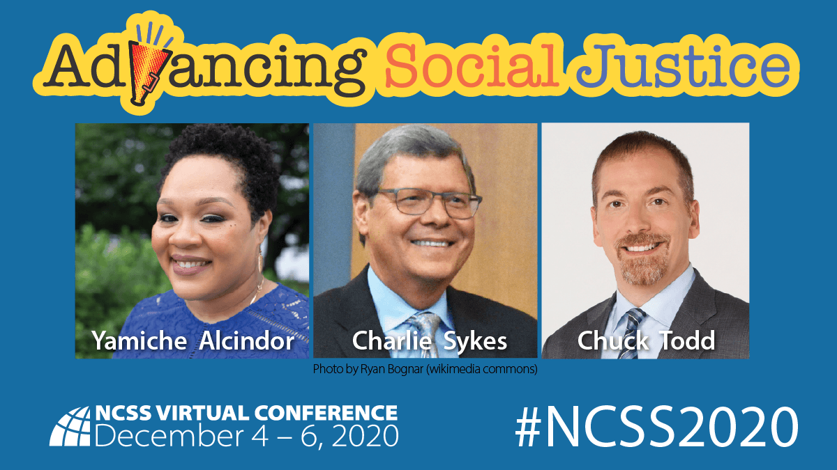 NCSSNetwork's tweet photo. Moderator @chucktodd is introducing @Yamiche and @SykesCharlie now on the #NCSS2020 Mainstage! https://t.co/ahg1PbvSSv