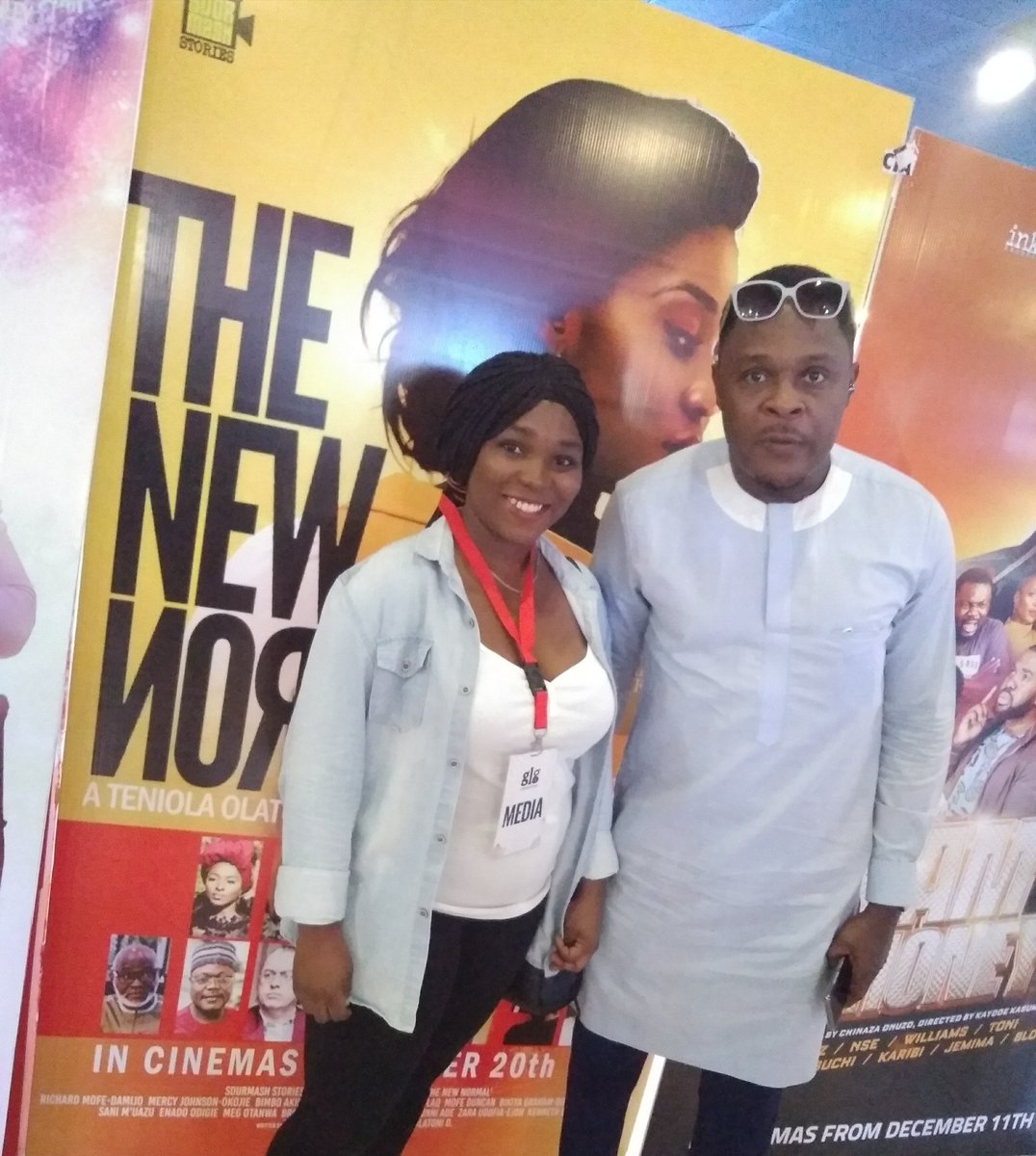 Glaziang's tweet photo. If you are yet to #WatchTheNewNormal movie, then you're missing out on so much... Look! @FemiJACOBS showed up @SilverbCinemas Ikeja City Mall today! https://t.co/WrO23MWLJL