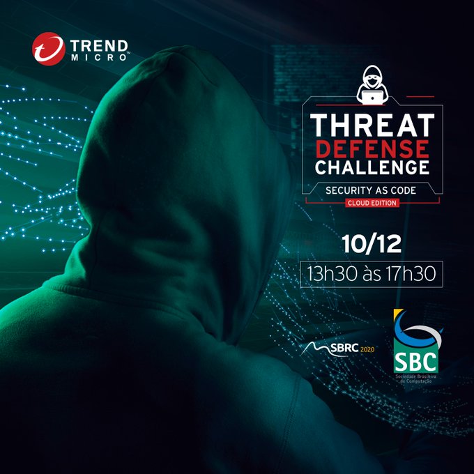 sbrc2020's tweet photo. FALTAM 2 DIAS!
No SBRC 2020, teremos um desafio de segurança (Threat Defense Challenge), que será realizada pela Trend Micro.
O desafio é uma experiência didática e dinâmica de ataque e defesa de containers. Interessado por cibersegurança? Participe! https://t.co/ugqQ3OBvO4 https://t.co/e4QJYH129G
