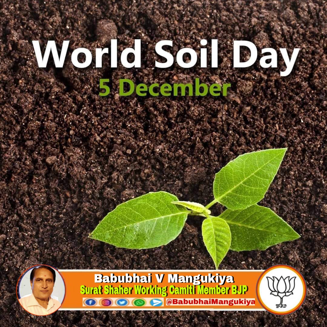 Soil is a key part of our climate and food security. Celebrating the well-thought idea of Soil Health Card by our Hon'ble PM Shri @narendramodi ji on this #SoilDay #Babubhaimangukiya 
@CRPaatil @NiranjanZazmera @lalitvekariya @DarshanaJardosh @DrJagdishSurat @purneshmodi