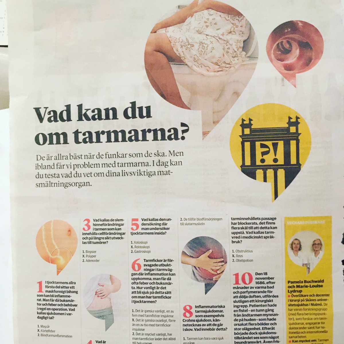 Folkbildning om tarmen i dagens Sydsvenskan.
Education about the gut in today’s newspaper.