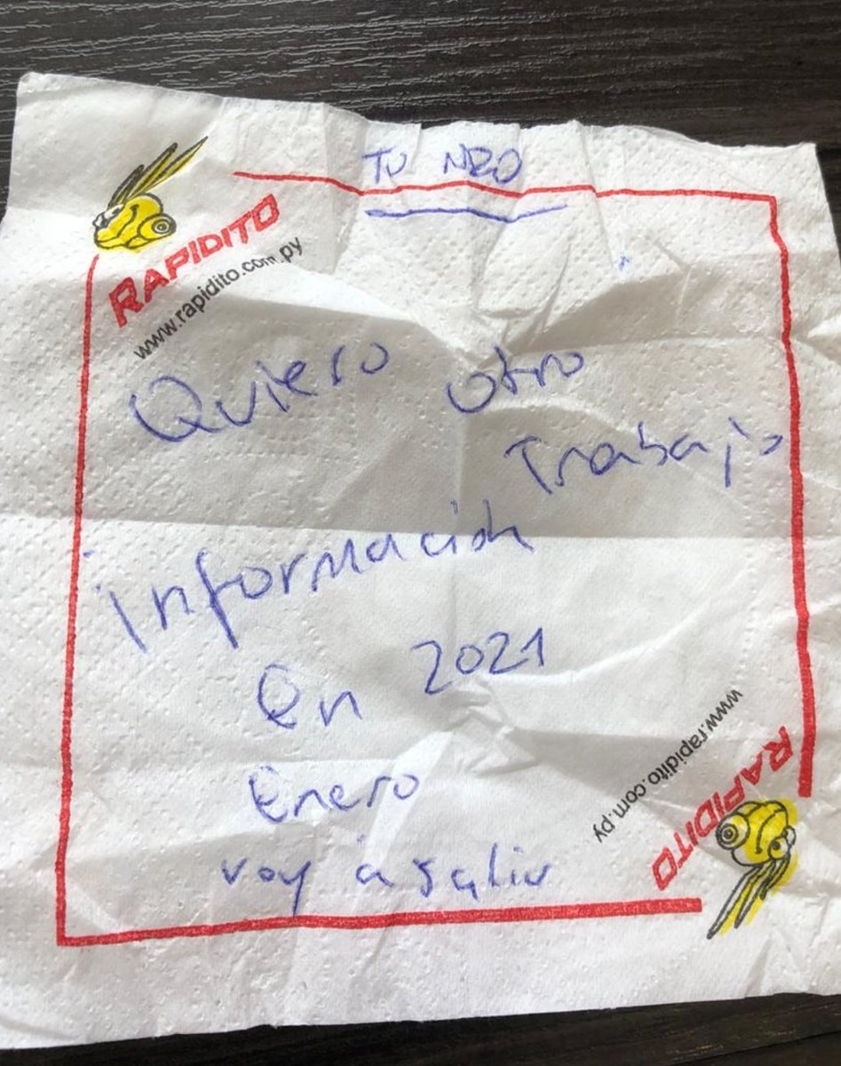 fatiiper's tweet photo. GENTE
Me pasaron al Wha, es un chico sordomudo que trabaja en una BR, comenta que en Enero lo van a desvincular y ya está buscando trabajo, está en la BR sobre Mcal. López, frente a Achon.
Si saben de algún trabajo y puede contactarle a él o a su mamá les dejo sus nros
RT XFA!! https://t.co/bKKyj2AuNb