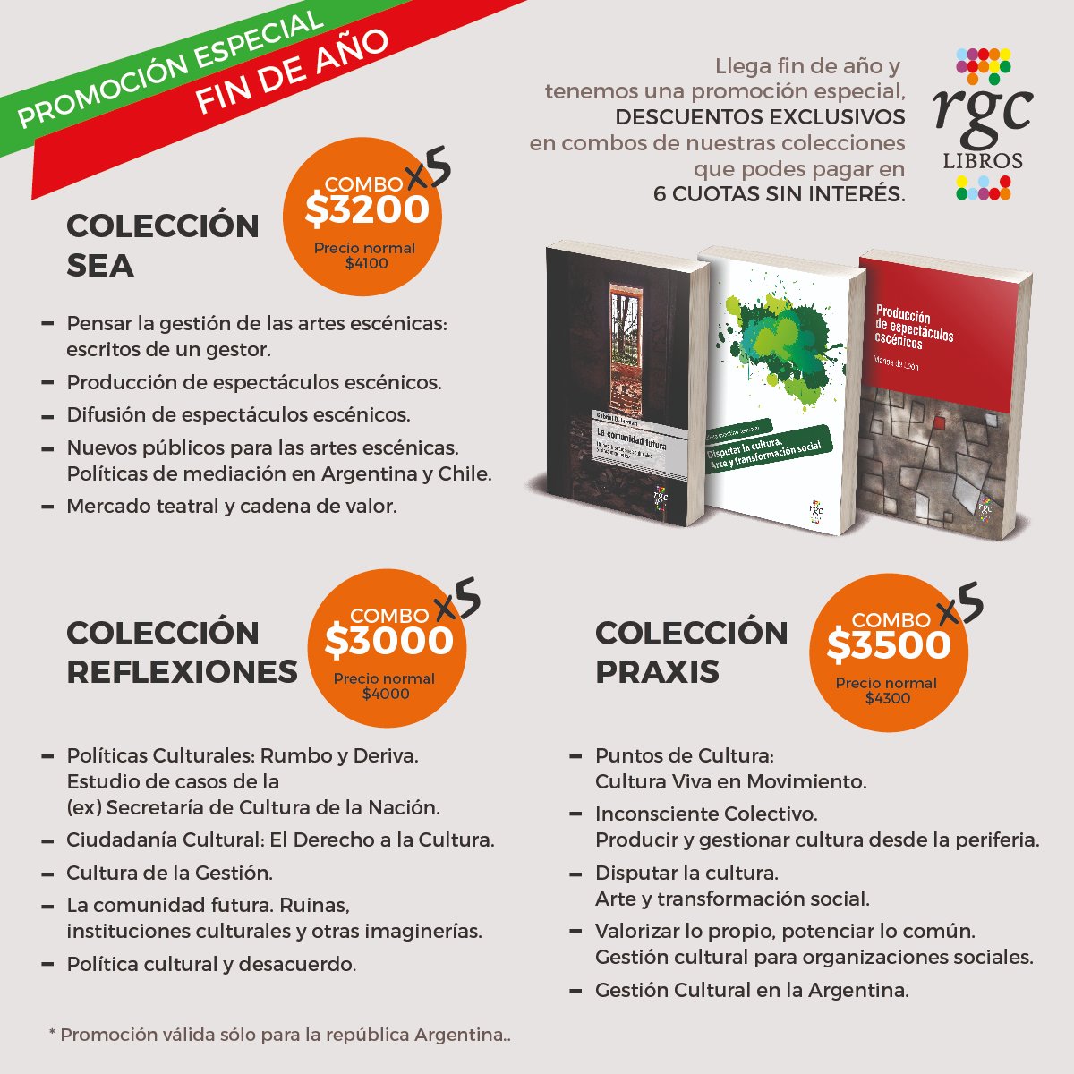 Ya está llegando fin de año y tenemos una promoción especial, descuentos exclusivos en combos de nuestras colecciones que podes pagar hasta en 6 cuotas sin interés con envío a todos los rincones de la Argentina.