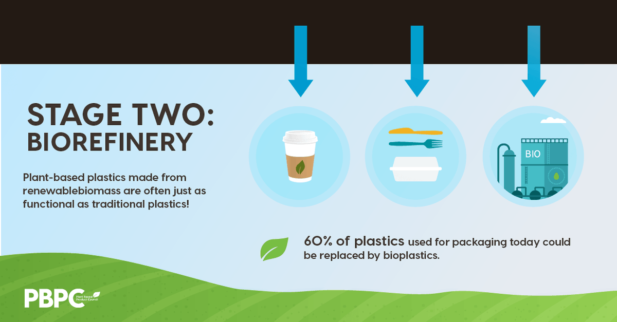 Renewable feedstocks are taken to biorefineries--where innovative green chemistry practices convert them into plant-based plastics, textiles, and many other products:
