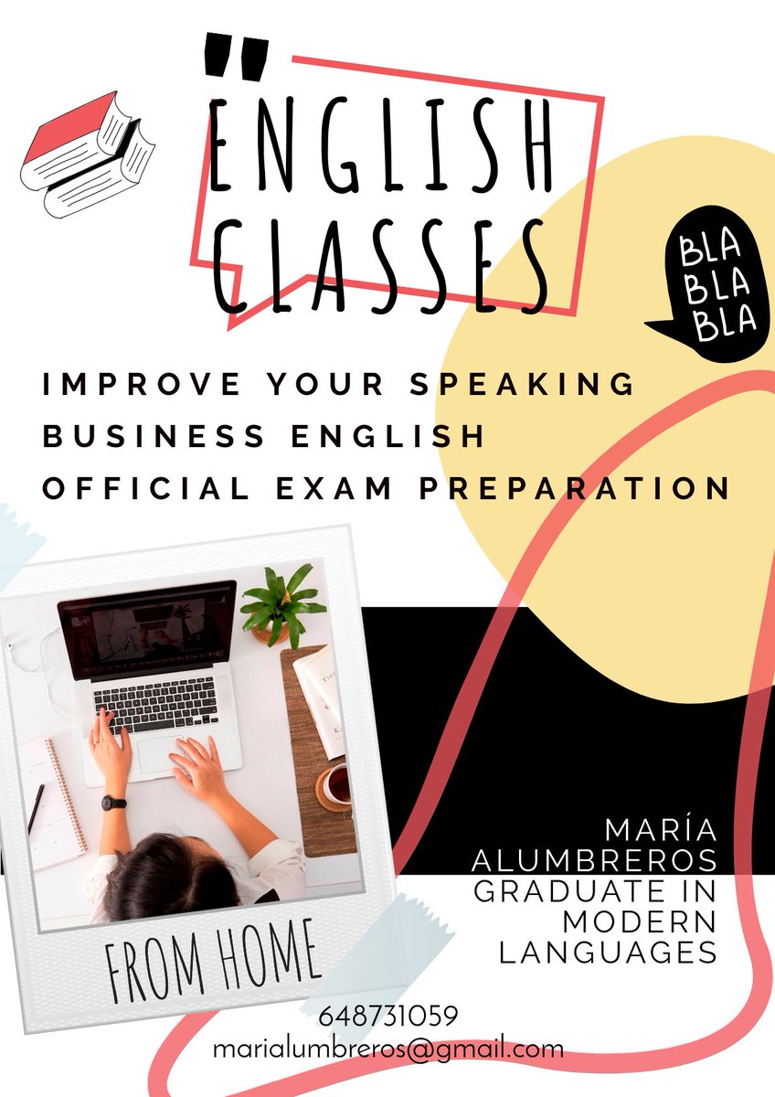 Marialumbreros's tweet photo. Si quieres preparar exámenes oficiales, mejorar tu Speaking, o sencillamente perder el miedo a utilizar el idioma, contacta y nos ponemos a ello 😊 https://t.co/lwDhOCycHd
