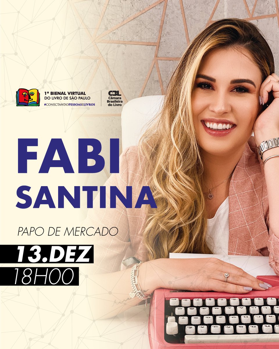 A autora da sequência Você acredita mesmo, publicada pela <a href="/PlanetaLivrosBR/">Planeta de Livros</a>, <a href="/FabiSantina/">Fabi Santina</a> estará no Papo de Mercado do dia 13 de dezembro às 18h para falar sobre "Ser autor na era da internet"!

Confira a programação completa: bienalvirtualsp.org.br