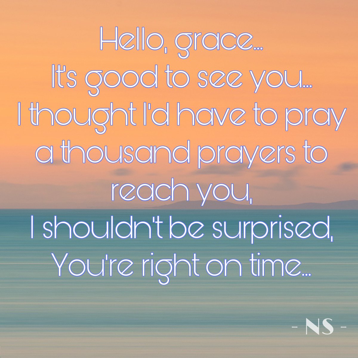 nrsmeigh's tweet photo. Hello, grace...It's good to see you...I thought I'd have to pray a thousand prayers to reach you, I shouldn't be surprised, You're right on time... @SelahOnline #saturdayvibes #hellograce #grace https://t.co/MFoU44J5bG