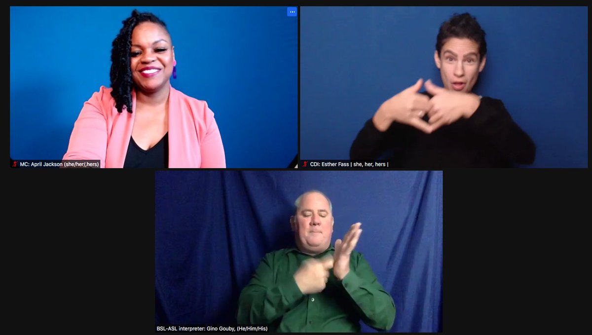 PCRID's tweet photo. Let’s give it up for our Conference MC: April Jackson and ASL &amp; BSL Interpreters!! 🙌👏 https://t.co/yH2roewWRW