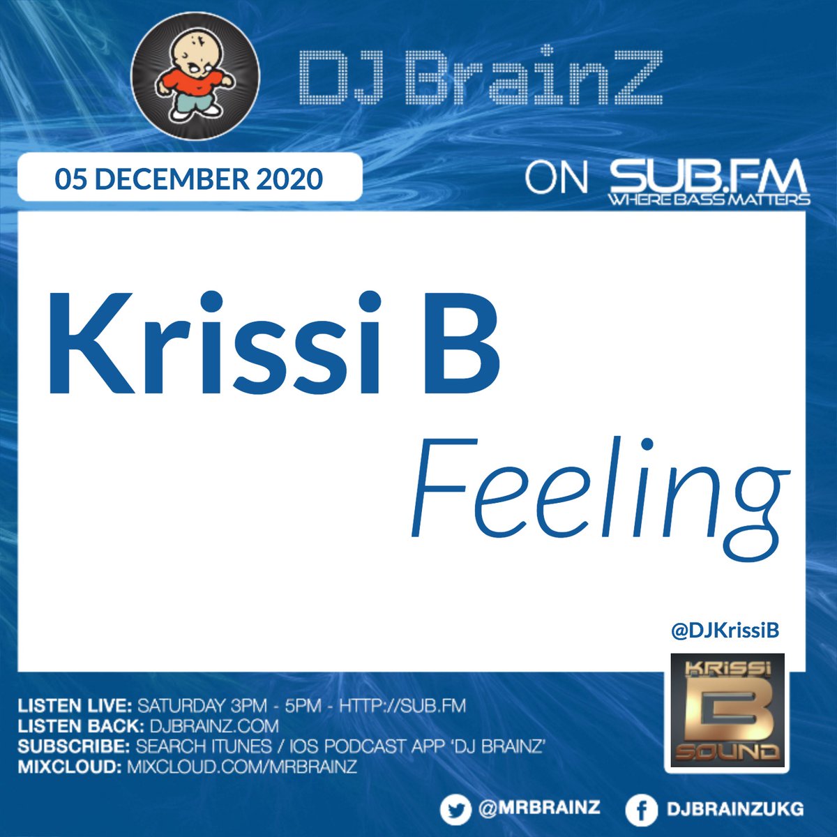 #NowPlaying -  <a href="/DJKrissiB/">Krissi B Sound</a> - Feeling - Live on <a href="/SubFM/">Sub FM</a> tv.sub.fm #Garage #Bass