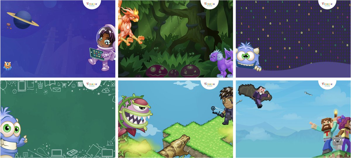 Have you explored #Tynker's new #HourOfCode virtual backgrounds for your #remoteteaching classes? They're fun, free, &amp; guaranteed to make your students smile! 😁Which is your favorite? gotyn.kr/virtualbackgro…

For all video platforms #googlemeet, <a href="/MicrosoftTeams/">Microsoft Teams</a>, <a href="/Webex/">Webex</a>, @zoom_us
