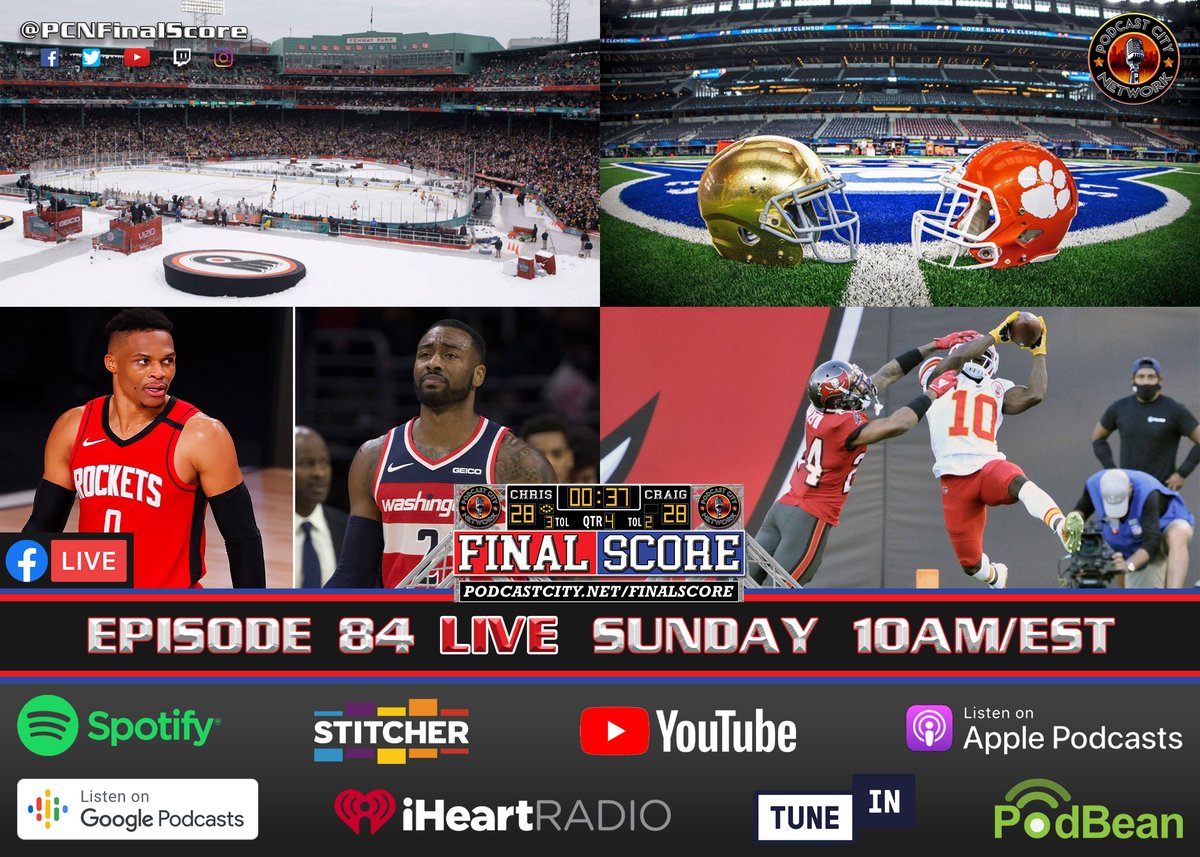 PCNFinalScore's tweet image. Join Chris and Craig LIVE at 10AM/EST TOMORROW for Ep 84 of FinalScore!

Make sure to follow us on social media so you don&apos;t miss out on us going LIVE!

#PCNFinalScore #PCN #sports #podcast #NFL #NHL #NBA #MLB #CFB #CollegeFootball #PCNFamily