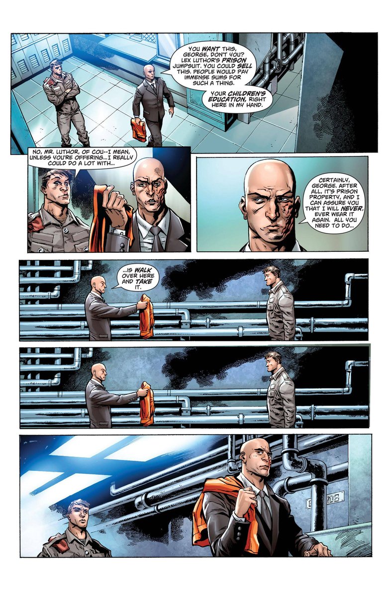 Lex is released just before the 'Forever Evil' event that would become so important to his story.This scene is a quick but excellent look at his entire philosophy.