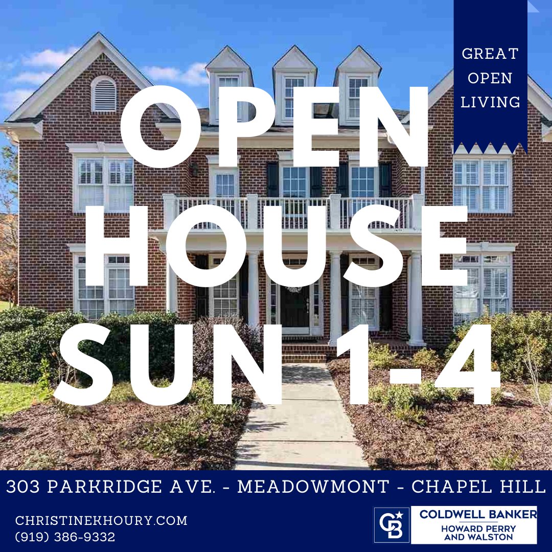 SmartMoveTeam2's tweet image. This beautiful #Meadowmont home will be open this Sunday from 1-4pm.  Don&apos;t miss your chance to see this gorgeous home.   

Call 919 386-9332 or visit christinekhoury.com to learn more #TCKT #REALTOR