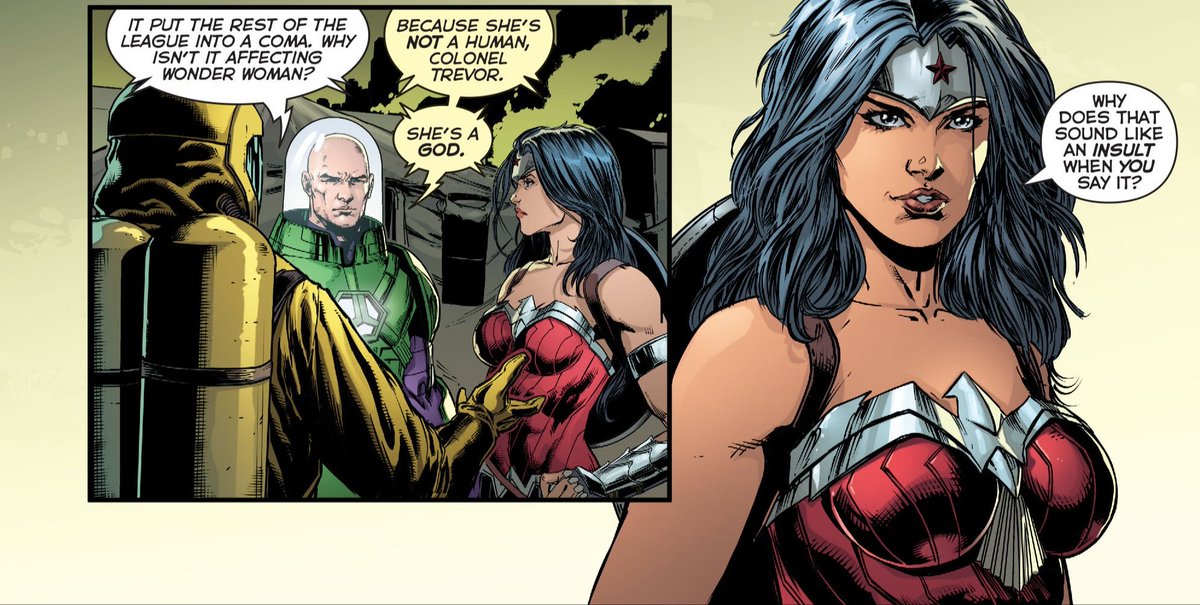 Next comes the Amazo Virus arc, in which a virus he created gets loose and causes absolute devastation.A couple of good scenes with both his sister and Diana. (And lovely art by Fabok).He's still an undeniable arsehat at times here....