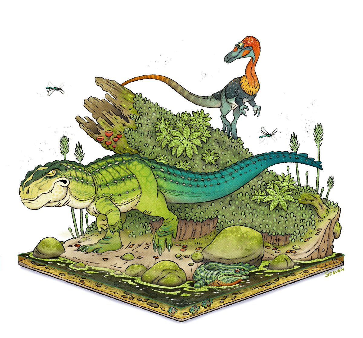 StievenVdP's tweet photo. The Postosuchus always rings twice…
#paleoart #coelophysis #postosuchus #anaschisma
#chinle https://t.co/6t6dmaC5KY