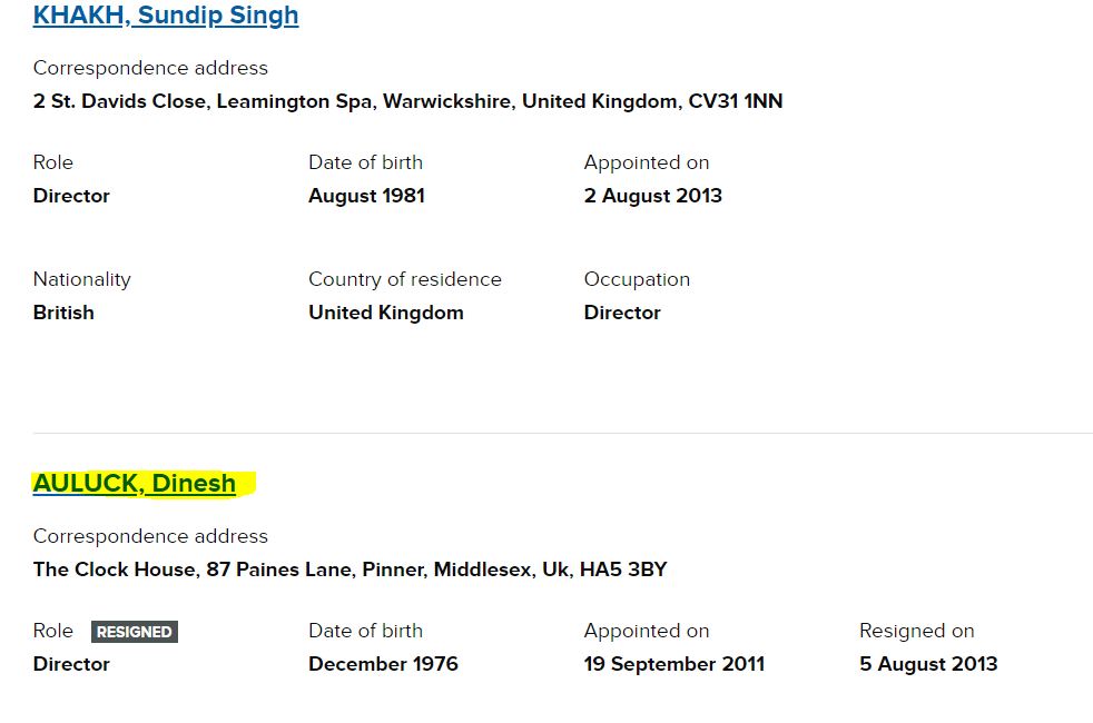 Now 7thSPEED RECORDS LIMITEDIncorporate in 2011 and dissolved in 2014 in just 3 yearAgain this is Dormant Company!This time partner is Dinesh Auluck, Owner of Speed record India!