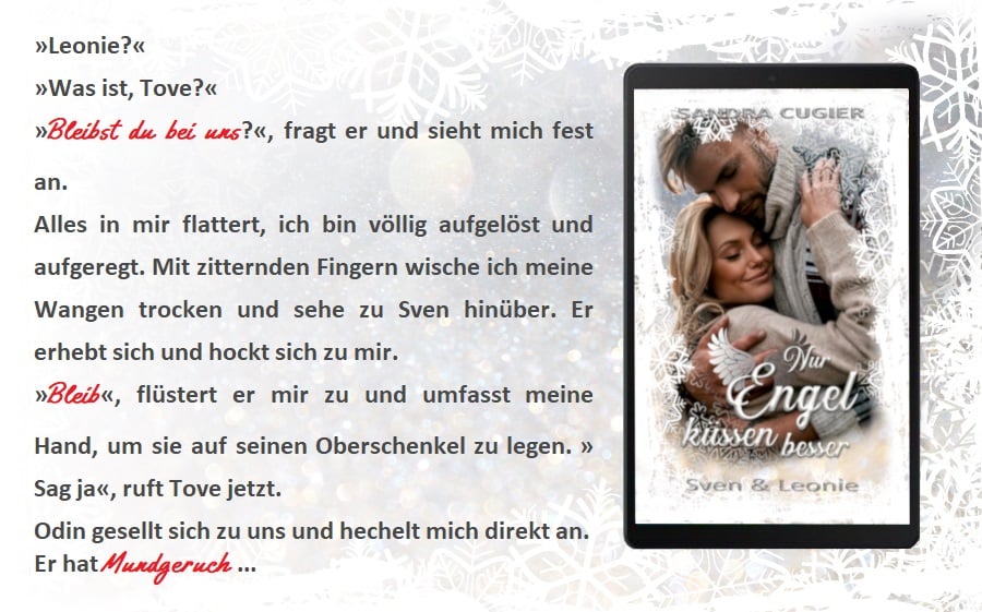 #Release   

Wie sich Leonie entscheiden wird? 🤔
Was denkt ihr? 😊

Hier gehts zu "Nur Engel küssen besser: Sven &amp; Leonie" von <a href="/CugierSandra/">Sandra Cugier Autorin</a>  : 
amazon.de/dp/B08PPX45VD/…

#romance #bookslove #booksworld #bookaholic #bookaddict #bookstagram