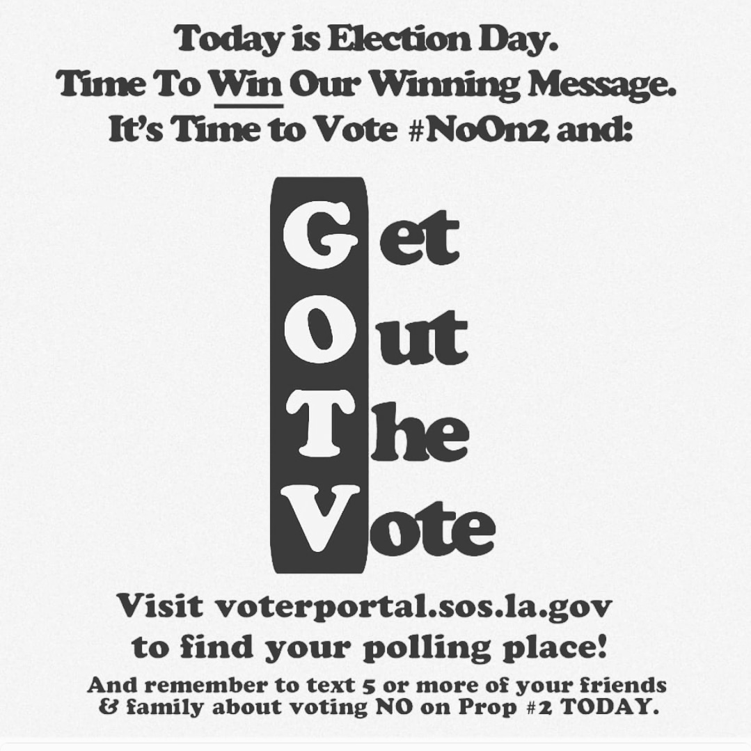 cromaguerawrite's tweet photo. New Orleans: Get out and Vote. There are some hugely important things on the ballot today. From polar opposites running for DA to tax propositions that could gut our libraries. These votes may be close. Please vote.
#SaveYourNOLALibrary #NoOn2 https://t.co/023RqLUhBD